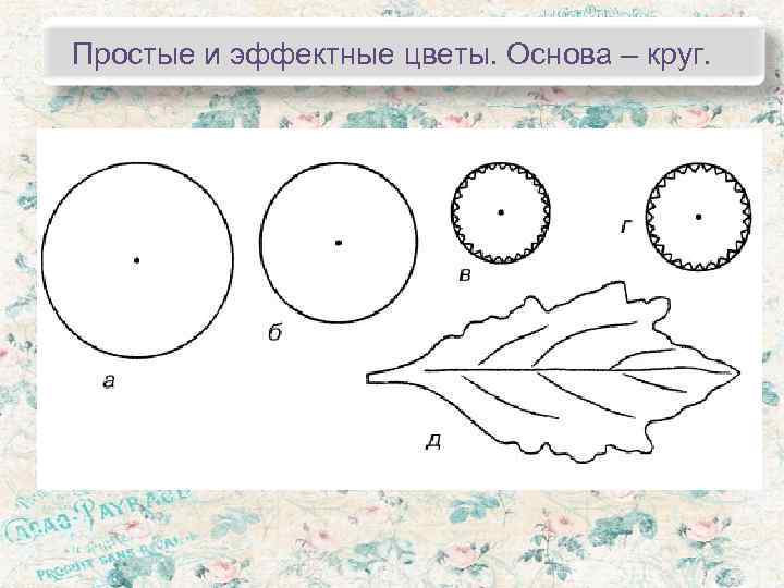 Простые и эффектные цветы. Основа – круг. 
