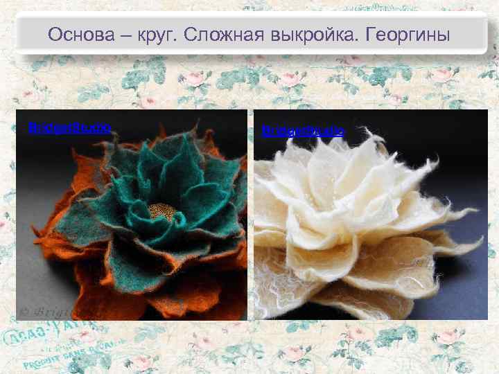   Основа – круг. Сложная выкройка. Георгины  Bridget. Studio 