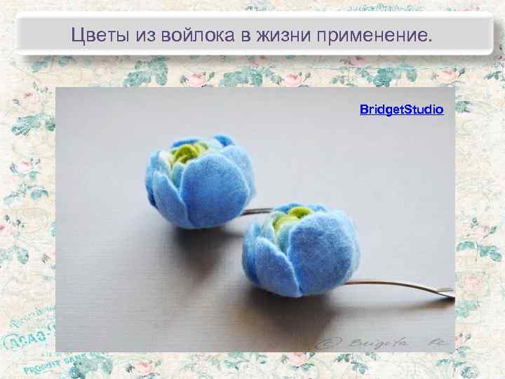 Цветы из войлока в жизни применение.      Bridget. Studio 