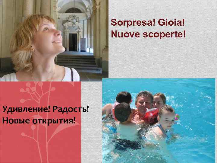      Sorpresa! Gioia!    Nuove scoperte! Удивление! Радость!