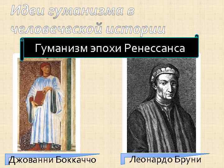  Гуманизм эпохи Ренессанса Джованни Боккаччо  Леонардо Бруни 