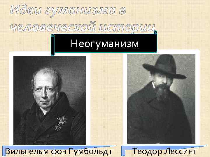    Неогуманизм Вильгельм фон Гумбольдт  Теодор Лессинг 