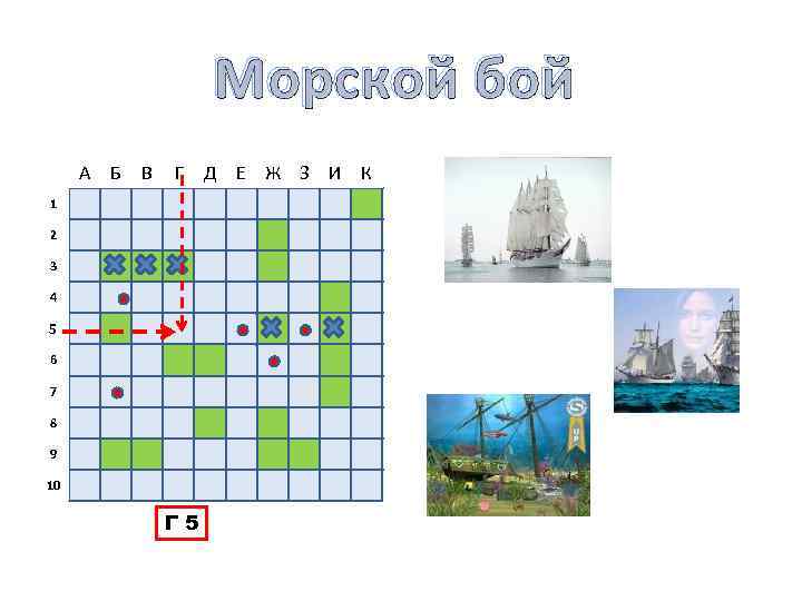      Морской бой А  Б  В  Г