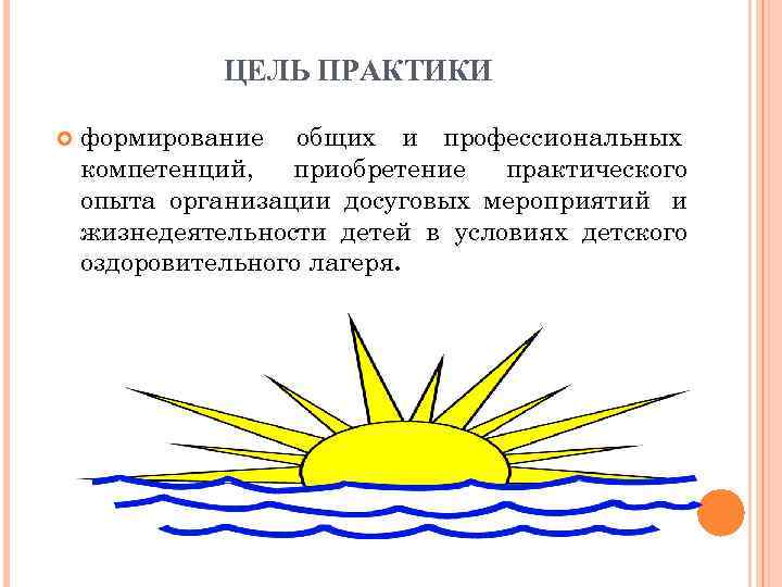 ЦЕЛЬ ПРАКТИКИ формирование общих и профессиональных компетенций, приобретение практического ЦЕЛЬ ПРАКТИКИ формирование общих и профессиональных компетенций, приобретение практического