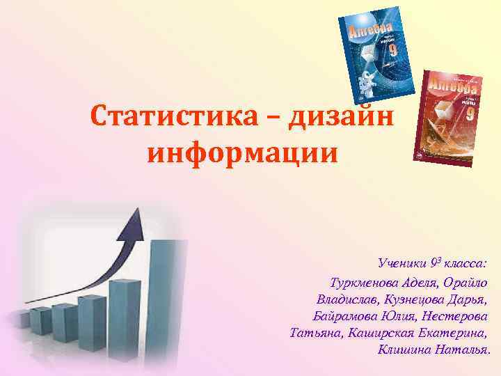 Статистика – дизайн  информации      Ученики 93 класса: 