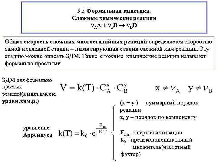 Сложные реакции