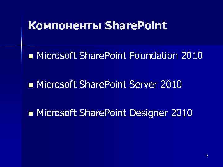 Компоненты Share. Point n  Microsoft Share. Point Foundation 2010 n  Microsoft Share.