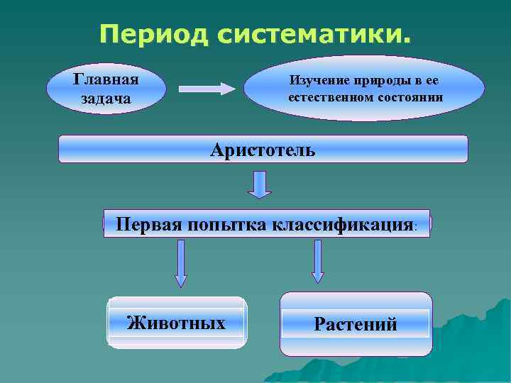  Период систематики. Главная   Изучение природы в ее задача   естественном