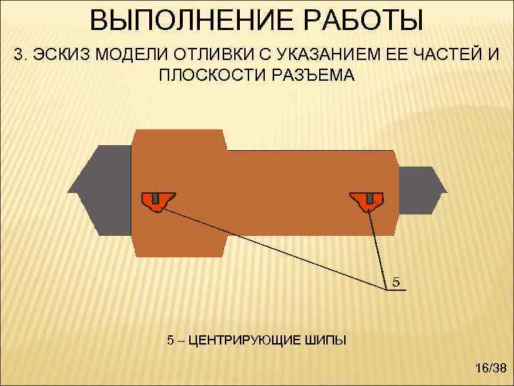   ВЫПОЛНЕНИЕ РАБОТЫ 3. ЭСКИЗ МОДЕЛИ ОТЛИВКИ С УКАЗАНИЕМ ЕЕ ЧАСТЕЙ И 