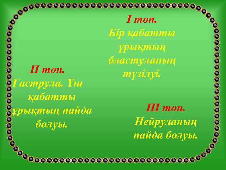     І топ.   Бір қабатты    ұрықтың