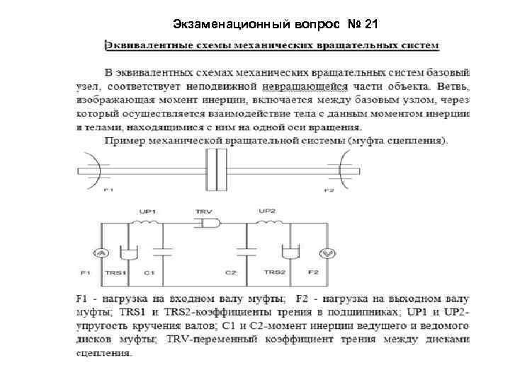 Экзаменационный вопрос № 21 
