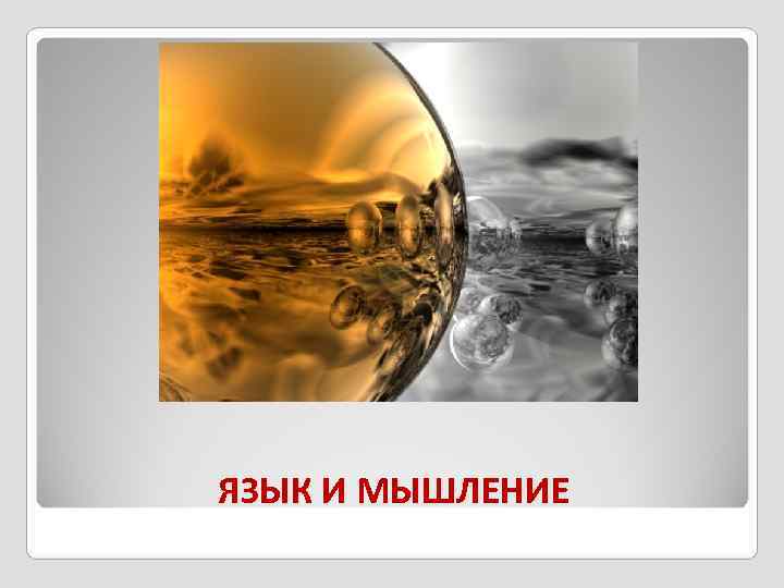 ЯЗЫК И МЫШЛЕНИЕ 