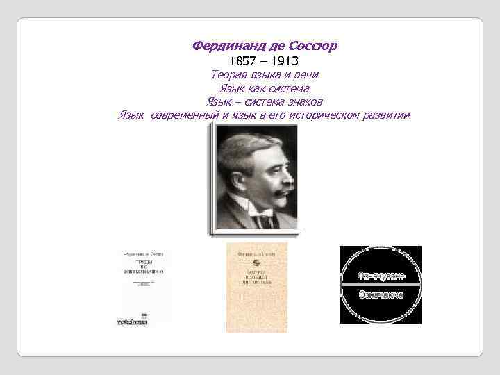   Фердинанд де Соссюр    1857 – 1913   