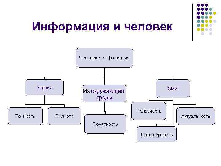 Информация и человек      Человек и информация  