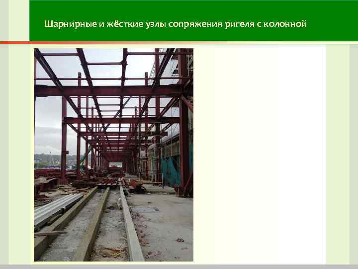 Шарнирные и жёсткие узлы сопряжения ригеля с колонной Шарнирные и жёсткие узлы сопряжения ригеля с колонной