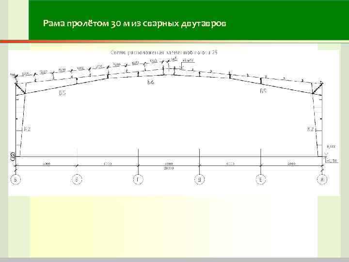 Рама пролётом 30 м из сварных двутавров Рама пролётом 30 м из сварных двутавров