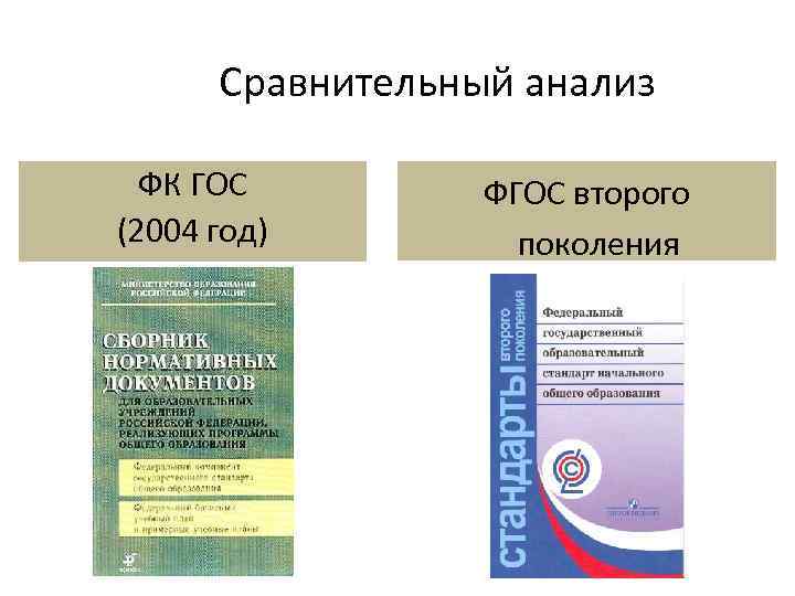 Сравнительный анализ ФК ГОС ФГОС второго (2004 год) поколения Сравнительный анализ ФК ГОС ФГОС второго (2004 год) поколения