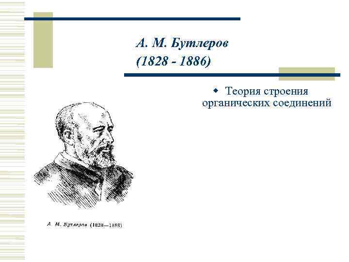 А. М. Бутлеров (1828 - 1886)    Теория строения   органических