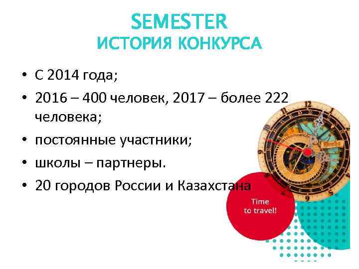     SEMESTER  ИСТОРИЯ КОНКУРСА • С 2014 года;  •
