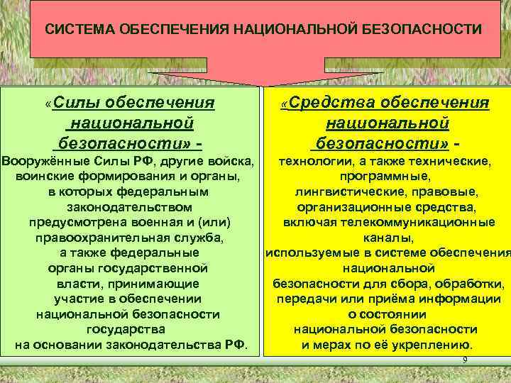 Система обеспечения национальной безопасности