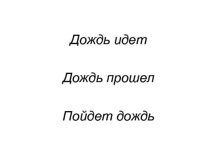 Дождь идет Дождь прошел Пойдет дождь 