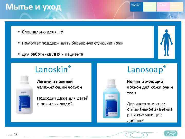 Мытье и уход   •  Специально для ЛПУ   • 