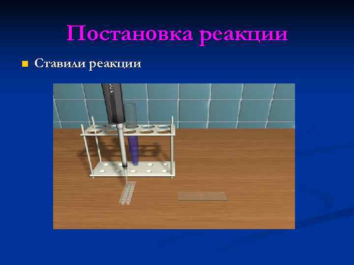   Постановка реакции n  Ставили реакции 