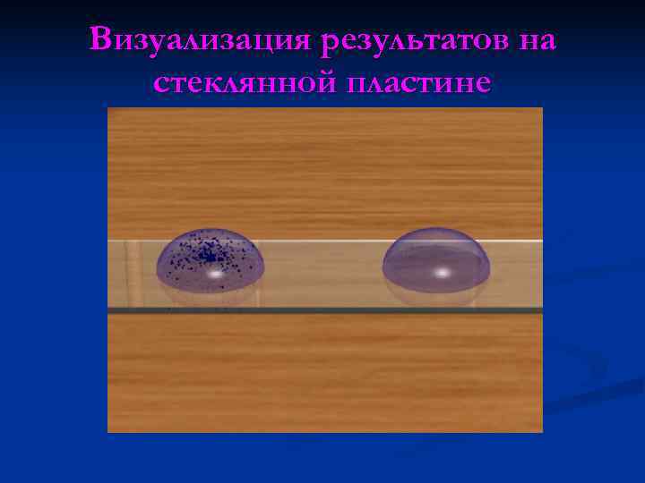 Визуализация результатов на  стеклянной пластине 
