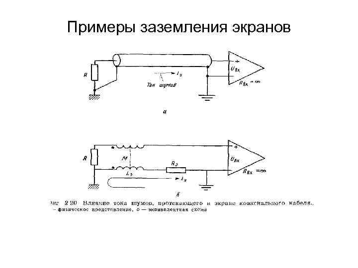 Заземление экрана кабеля на схеме