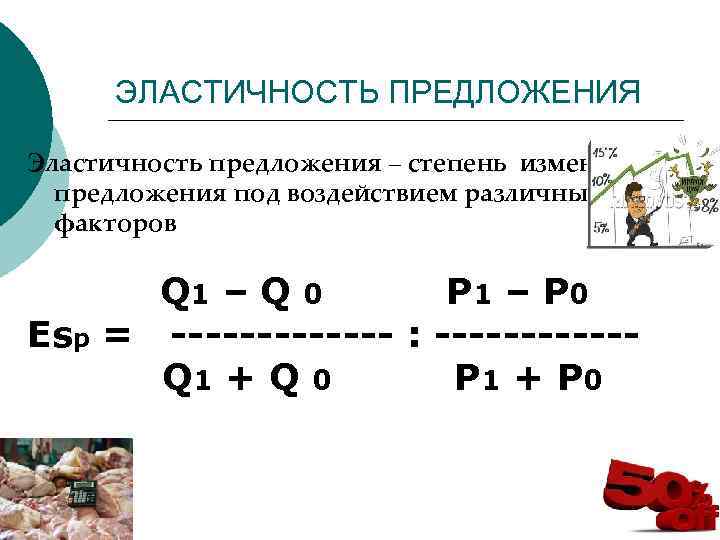  ЭЛАСТИЧНОСТЬ ПРЕДЛОЖЕНИЯ Эластичность предложения – степень изменения  предложения под воздействием различных 