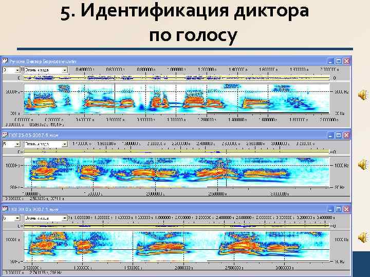 5. Идентификация диктора   по голосу 