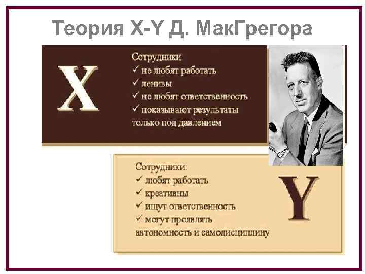 Теория X-Y Д. Мак. Грегора 