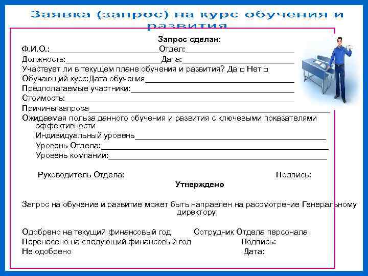        Запрос сделан: Ф. И. О. : ____________Отдел: