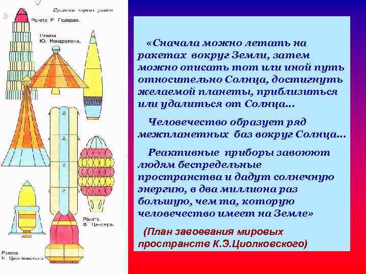 «Сначала можно летать на ракетах вокруг Земли, затем можно описать тот или иной «Сначала можно летать на ракетах вокруг Земли, затем можно описать тот или иной