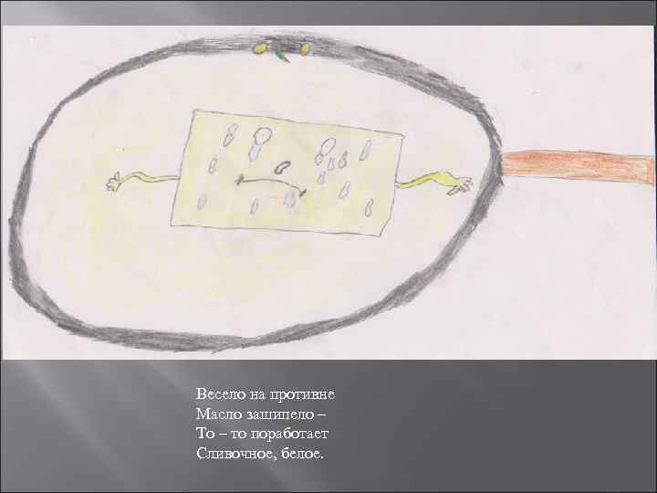 Весело на противне Масло зашипело – То – то поработает Сливочное, белое. 