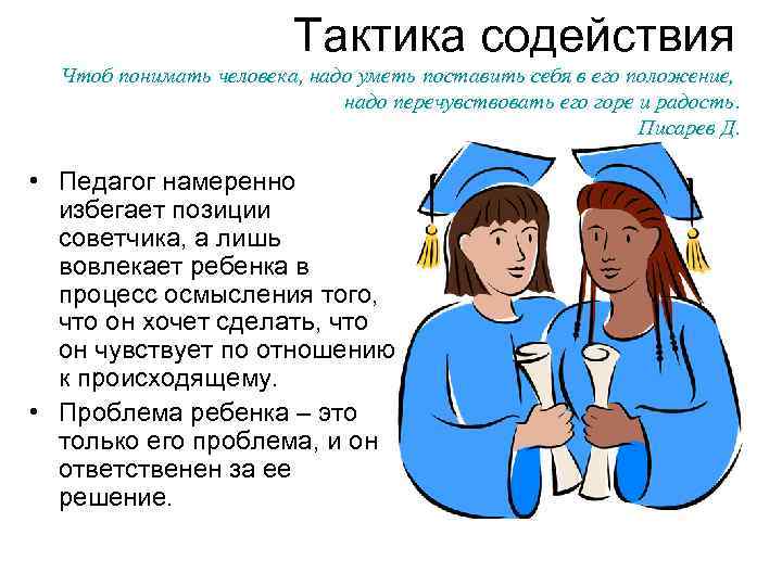 Тактика содействия Чтоб понимать человека, надо уметь поставить себя Тактика содействия Чтоб понимать человека, надо уметь поставить себя
