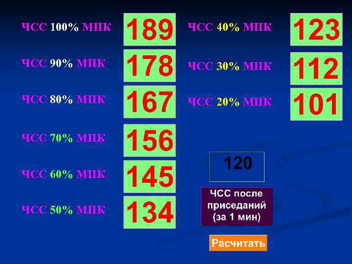 ЧСС 100% МПК  ЧСС 40% МПК  ЧСС 90% МПК  ЧСС 30%