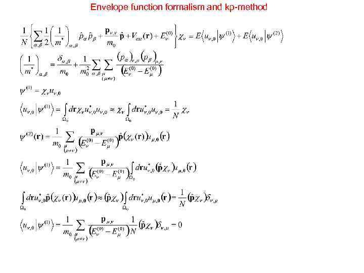 Envelope function formalism and kp-method 