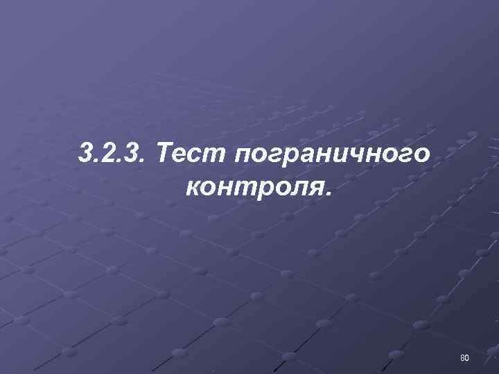  3. 2. 3. Тест пограничного  контроля.      80