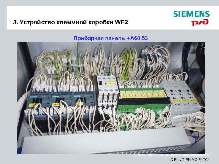 3. Устройство клеммной коробки WE 2    Приборная панель +A 68. 53