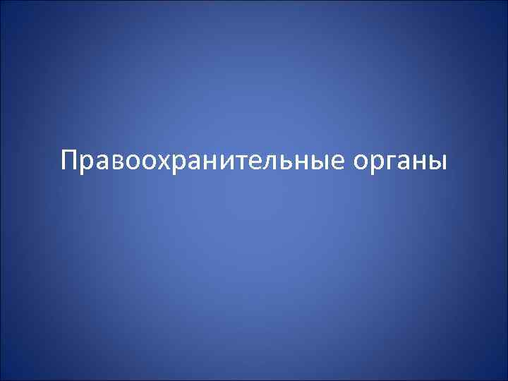 Правоохранительные органы 