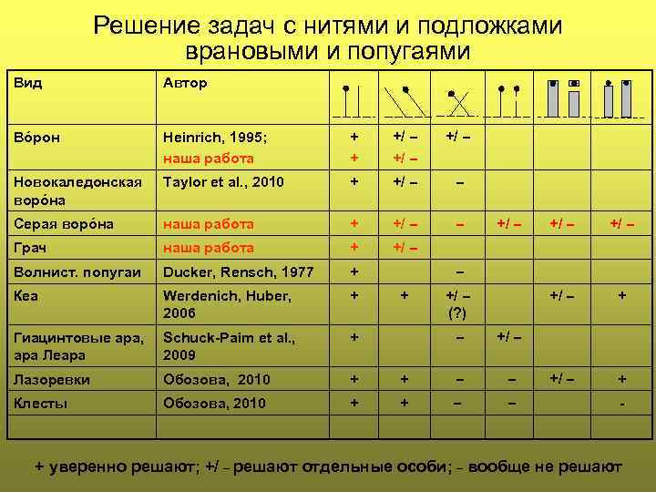   Решение задач с нитями и подложками    врановыми и попугаями