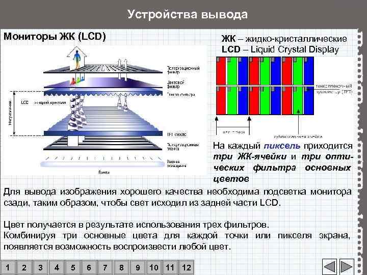       Устройства вывода Мониторы ЖК (LCD)   