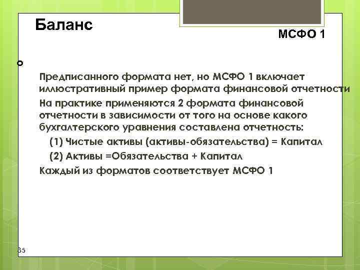 Баланс МСФО 1 Предписанного формата Баланс МСФО 1 Предписанного формата