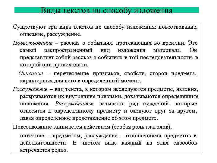 Виды изложений. Способы и виды изложения. Способы изложения текста. Типы текста по способу изложения. Способы изложения материала и типы текстов.