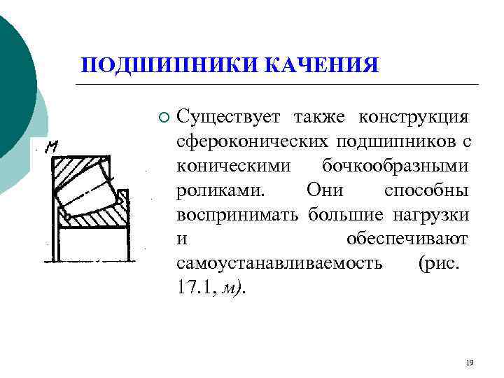 ПОДШИПНИКИ КАЧЕНИЯ ¡  Существует также конструкция   сфероконических подшипников с  
