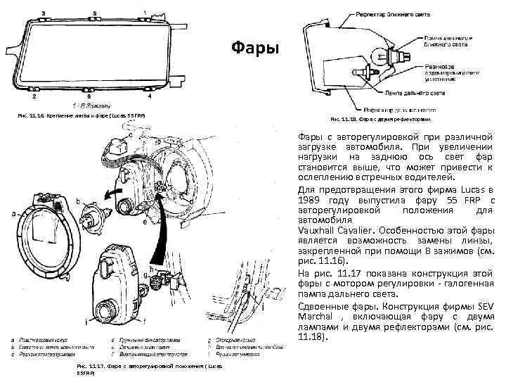        Фары  Рис. 11. 16. Крепление линзы