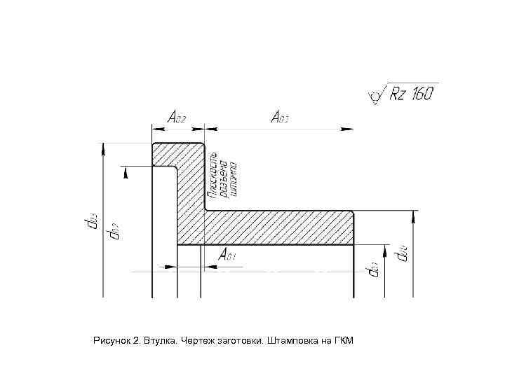 Рисунок 2. Втулка. Чертеж заготовки. Штамповка на ГКМ 