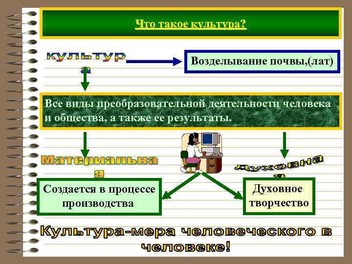     Что такое культура?     Возделывание почвы, (лат)