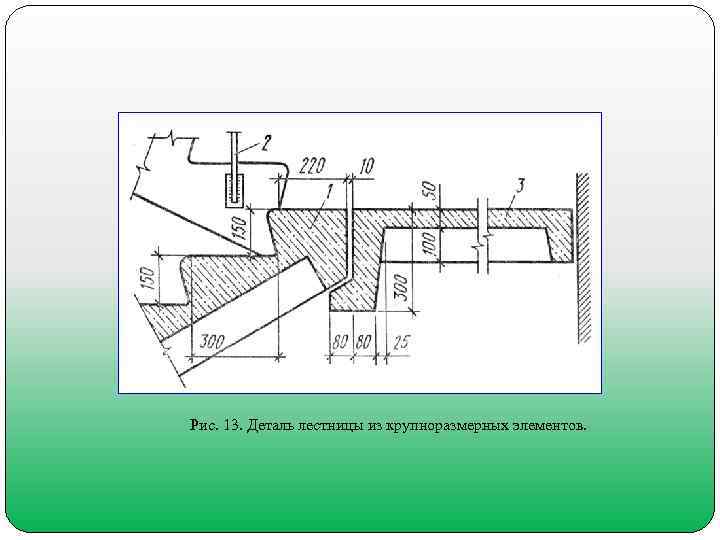 Рис. 13. Деталь лестницы из крупноразмерных элементов.  